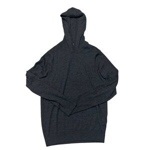 Vince Mens Charcoal Gray 100% Wool Lightweight Pullover Hoodie Sweater S